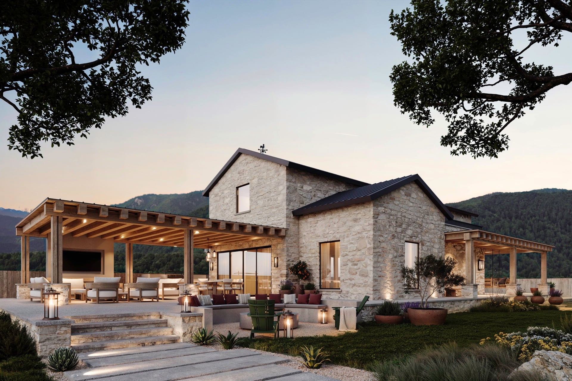 Render de un espacio residencial de alto nivel diseñado por Reform design studio
